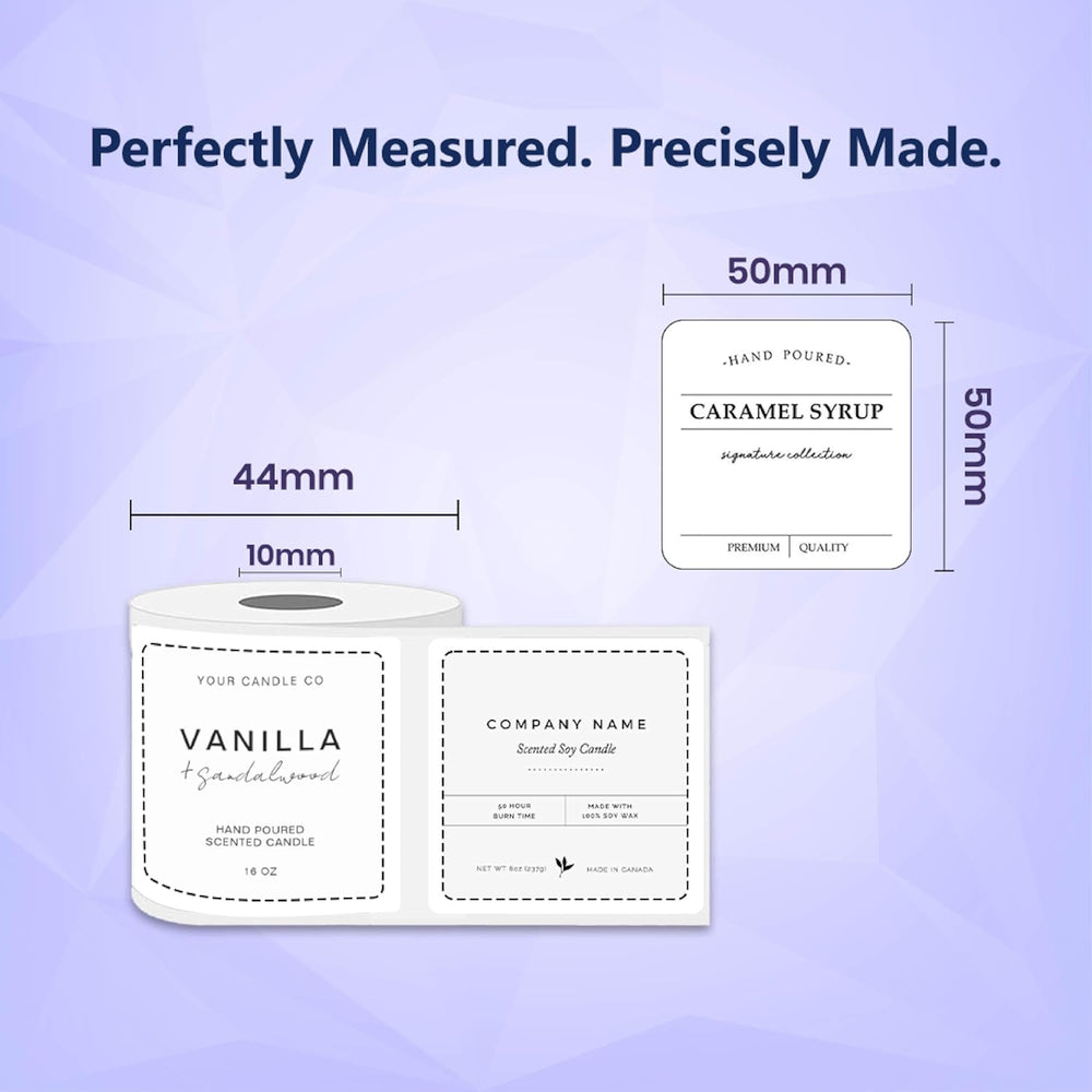 Seznik Waterproof, Non-Tearable, Sticky Thermal Lables, Label Roll, 2 inch Adhesive Thermal Labels for Label Printers, 50mmx50mm, 750 Lables