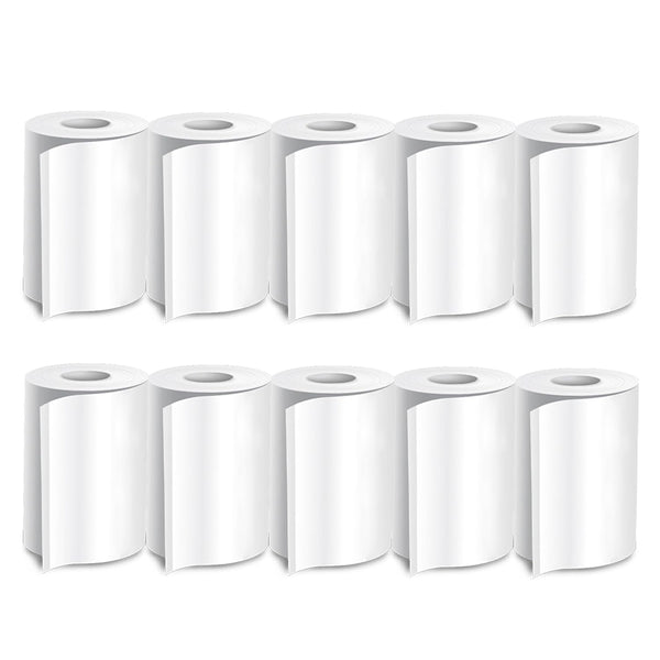 Seznik Sticky Adhesive Thermal Paper Rolls, Continuous 57mm Width, 2 inch Thermal Paper for Mini Thermal Printers (White-57mm Width - Continuous Sticky -Pack of 10 Roll)
