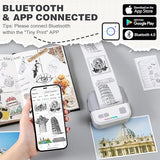 SEZNIK Mini Printer, Inkless, Thermal, Bluetooth, Portable Printer, Compatible Android, iOS Mobile. 1 Year Warranty (Echo-Stone Gray)
