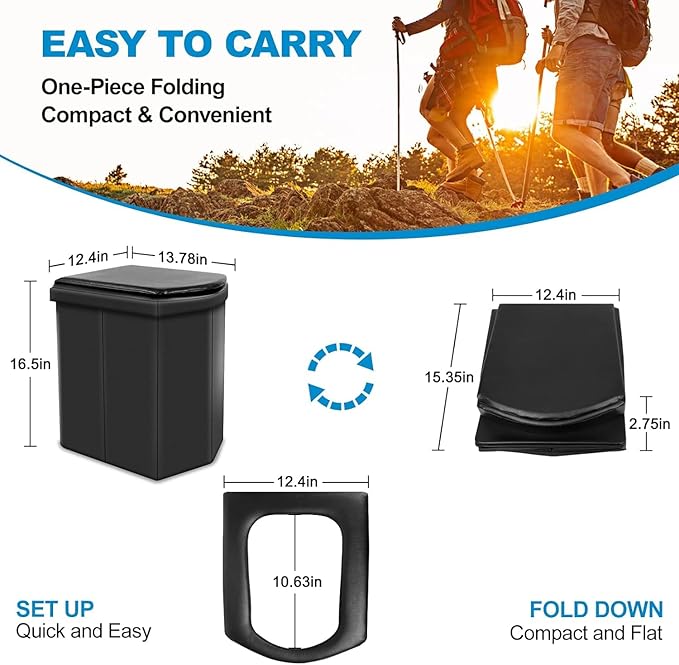 Portable Toilet | Foldable, Easy to Carry Commode For Traveling & Indoor | Stool Chair for Kids, Elders & Adults | Foldable Toilet For Adult