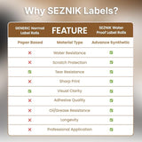 Seznik Jewellery Thermal Labels – 14.3mm x 100mm, Waterproof, Non Tearable, Direct Thermal, 150 Labels/Roll, for 2 to 4 Inch Printers, White, for Jewellery Tagging, 750 Labels