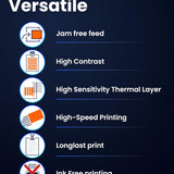 SEZNIK Thermal Printer 4x6 Inch Label Paper (100x150mm) | 800 Labels | Shipping, Parcel, Barcode & Address Labels | Waterproof, Oil & Scratch Resistant Label Roll | BPA Free | Perforated (Pack of 2)