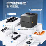 SEZNIK Tejas Shipping Label Printer | 304 DPI HD Print | USB + Bluetooth | Direct Thermal Label Printer for E-Commerce, MRP Sticker, Jewellery, Excel, Barcode, | 1 Year Warranty | No SellerFlex