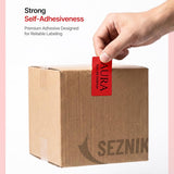 SEZNIK Waterproof, Non-Tearable, Long Lasting Print, Sticky Thermal Lables, Label Roll, 2 inch Adhesive Thermal Labels for Label Printers (50mmx25mm) - 1250 Lables, Red