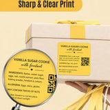 SEZNIK Waterproof, Non-Tearable, Long Lasting Print, Sticky Thermal Lables, Label Roll, 2 inch Adhesive Thermal Labels for Label Printers (50mmx50mm) - 500 Lables, Yellow