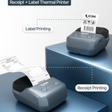 SEZNIK DEV Bluetooth Thermal Label + Receipt Printer for Business | Inkless Mini | 203 DPI | Mobile, Desktop Compatible | Upto 2 inch Print | Lifetime Free Label Print App | 1 Year Warranty