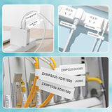 Seznik Cable Tag Thermal Labels – Waterproof, Non-Tearable, Oil & Scratch Resistant, White, 150 Labels/Roll, Pack of 5 Rolls – Wire & Electrical Labeling Stickers, 750 Labels
