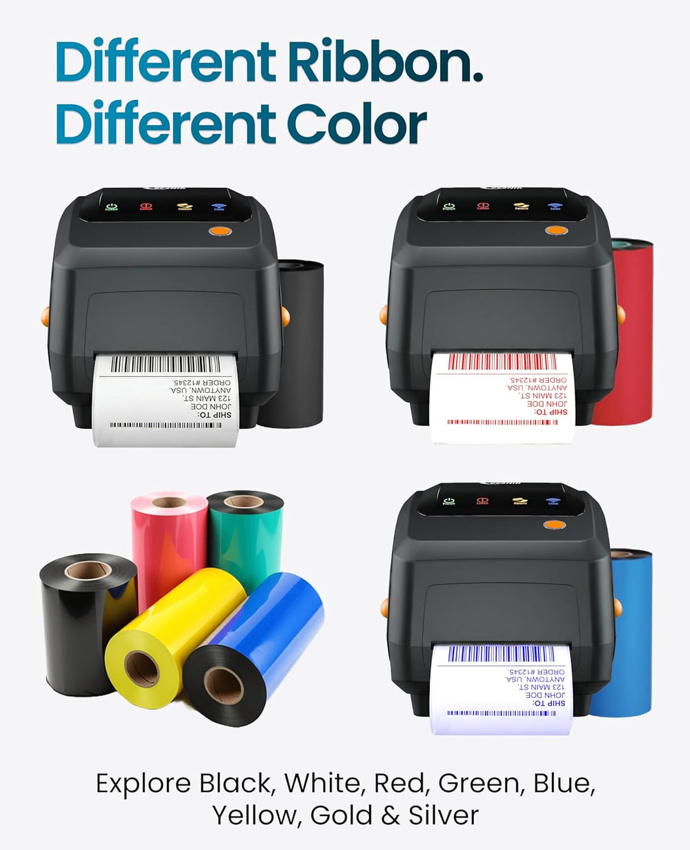 SEZNIK Rudra Thermal Label Printer | Direct Thermal + Transfer | E-Commerce 304 DPI HD Print | USB, Bluetooth, WiFi | Shipping, Jewellery, Excel Print, MRP, Barcode | 1 Year Warranty | No SellerFlex