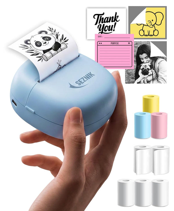 SEZNIK NEXA Mini Printer for Mobile | Bluetooth Portable Mini Thermal Printer | 304 DPI | Inkless Sticker, Image, Labels, Doodle, Notes Printer | Mobile Printing for Android, iOS & Windows