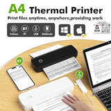 SEZNIK Portable A4 Printer, Wireless, Inkless for Professionals,Tavel | Mini Printer | USB, Bluetooth Printer Compatible with Android iOS Laptop | 1 Year Warranty (Classic-203dpi-Black)