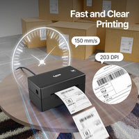 SEZNIK LabelX Shipping Label Printer Bundle with Roll Holder & 4x6 Thermal Labels | Bluetooth + USB Inkless Printer | 400 Labels | for Amazon, Meesho, Courier & Barcode Printing