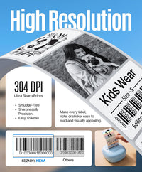 SEZNIK NEXA Mini Printer for Mobile | Bluetooth Portable Mini Thermal Printer | 304 DPI | Inkless Sticker, Image, Labels, Doodle, Notes Printer | Mobile Printing for Android, iOS & Windows