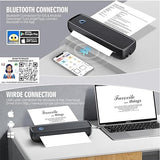 SEZNIK Portable A4 Printer, Wireless, Inkless for Professionals,Tavel | Mini Printer | USB, Bluetooth Printer Compatible with Android iOS Laptop | 1 Year Warranty (Classic-203dpi-Black)