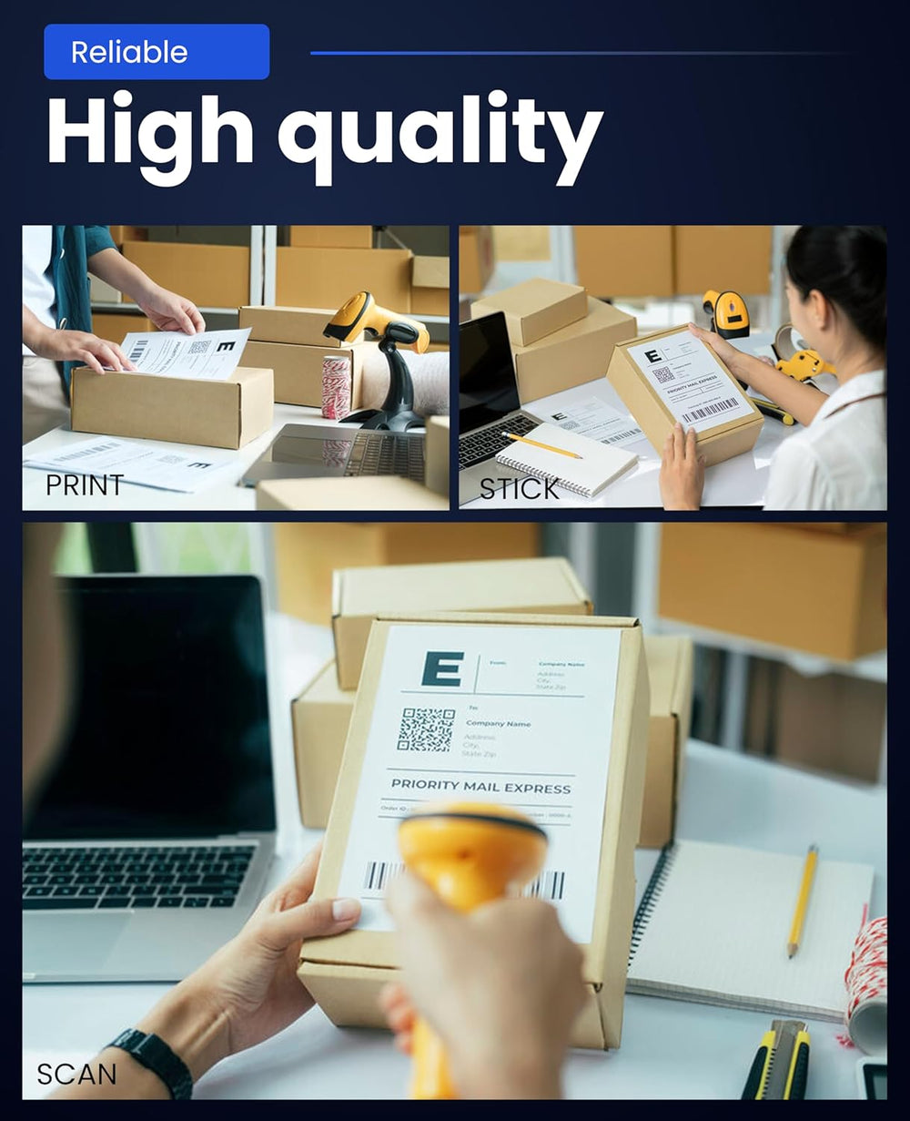 SEZNIK Thermal Printer 4x6 Inch Label Paper (100x150mm) | 800 Labels | Shipping, Parcel, Barcode & Address Labels | Waterproof, Oil & Scratch Resistant Label Roll | BPA Free | Perforated (Pack of 2)