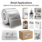 Seznik Silver Waterproof, Non-Tearable, Sticky Thermal Lables, Label Roll, 2 inch Adhesive Thermal Labels for Label Printers (50mmx30mm - 1250 Lables)