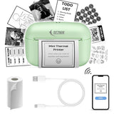 SEZNIK Mini Printer, Ultra HD Print 304 dpi | Inkless | Portable | Bluetooth Compatible with Android iOS | 1 Year Warranty (Mini-UltraHD-Green)