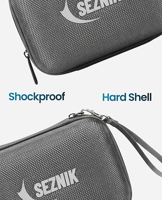 SEZNIK Portable Carrying Case for Mini Printer, Camera, Receipt Printer, Multi Purpose Travel Organizer for Earphones, USB Drives, Memory Cards, and Cables Bag (Grey) [ Printer NOT Included ]