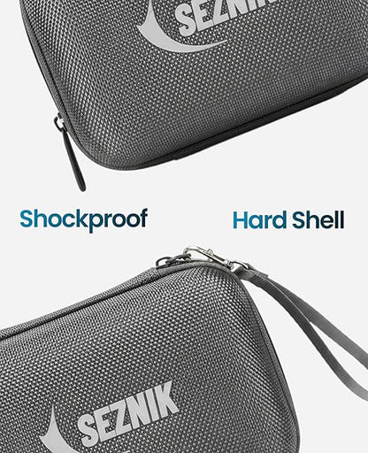 SEZNIK Portable Carrying Case for Mini Printer, Camera, Receipt Printer, Multi Purpose Travel Organizer for Earphones, USB Drives, Memory Cards, and Cables Bag (Grey) [ Printer NOT Included ]